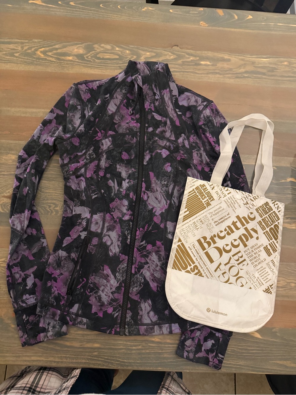 lululemon athletica define jacket Purple and Black Floral full Zip